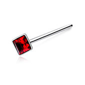 Square Stone Silver Straight Nose Stud NSKA-15